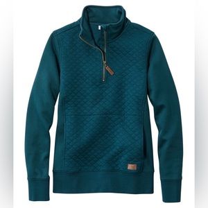 L.L.Bean Quilted Quarter-zip Pullover Size Small Tall